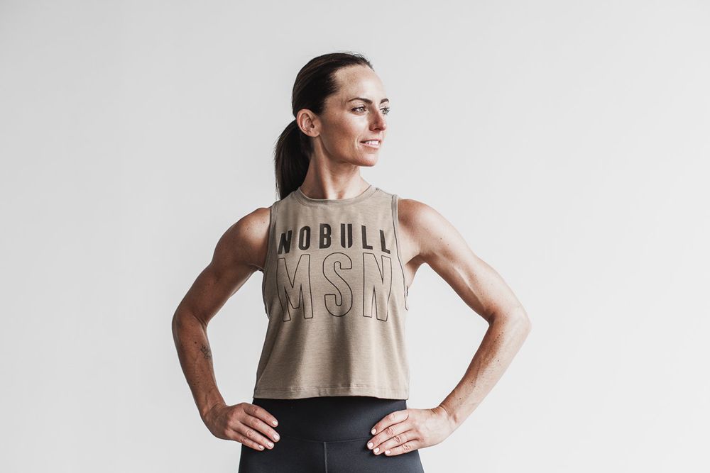 NOBULL Women's Muscle (Madison) Tank Tops - Fallen Rock - Ireland (6512KBLSP)